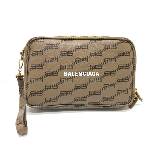 BALENCIAGA 644432 Logo Everyday Pochette Second Bag/Clutch Bag in Brown Leather for Women
