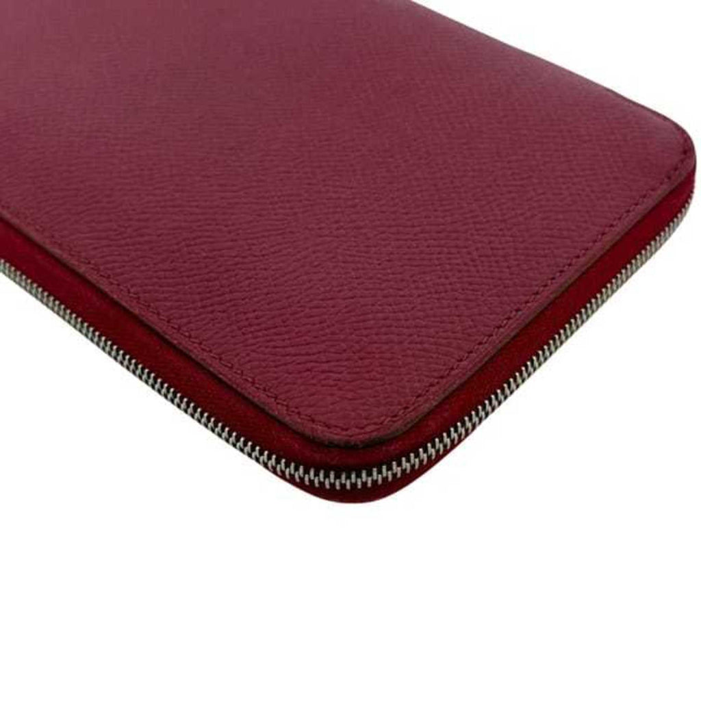 Hermès Round Long Wallet Azap Silkin f-24824 Bordeaux Leather Epson N Stamp HERMES Pink Wine Red Women's