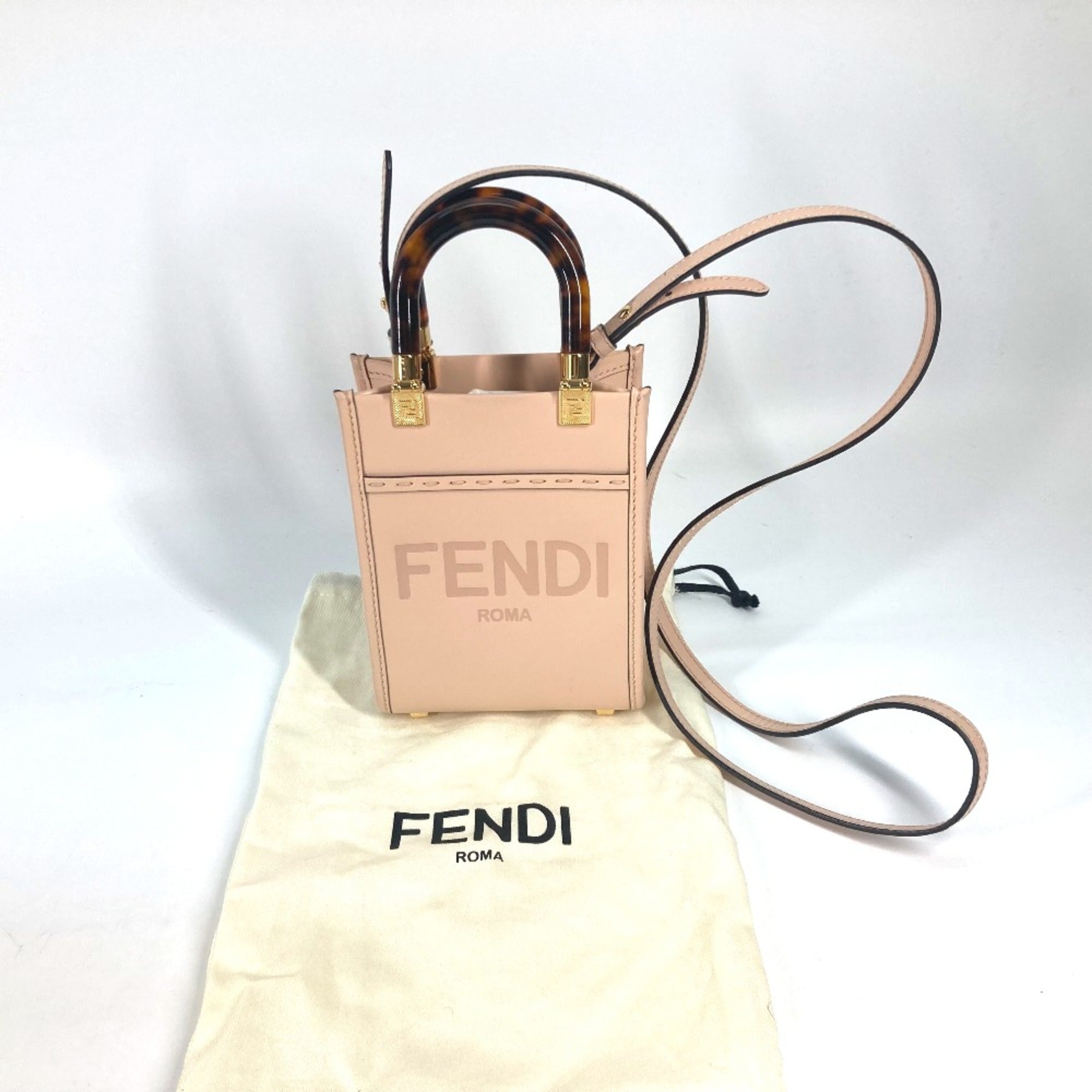 Fendi 8BS051 Shoulder Bag Crossbody bag 2WAY Hand Bag BeigeBased — Like New