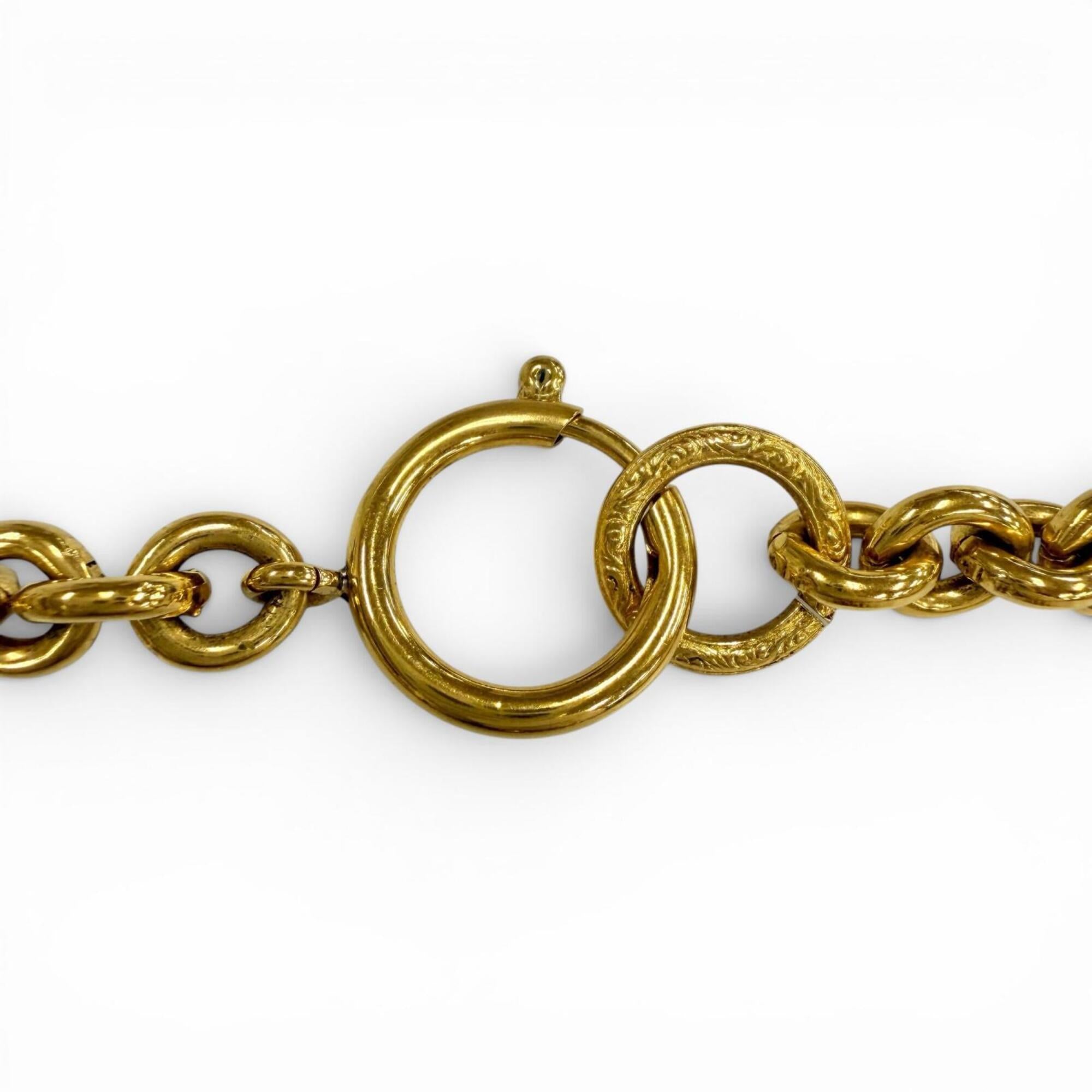 CHANEL Vintage 94P 1994 Coco Mark Chain Necklace Pendant Gold Made in France Women's Men's — Like New