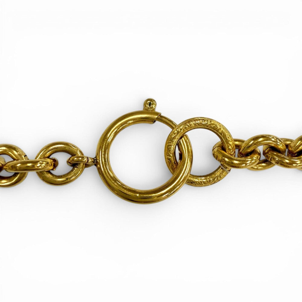 CHANEL Vintage 94P 1994 Coco Mark Chain Necklace Pendant Gold Made in France Women's Men's — Like New