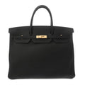 HERMES Birkin 40 Black C Stamp (circa 2018) Unisex Togo Handbag A Rank Pre-owned Ginzo