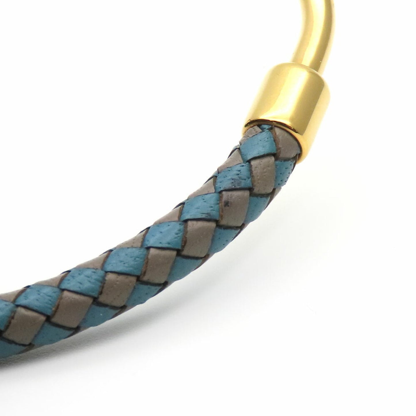 Hermes Bracelet Jumbo Metal Leather Blue Grey Double Strand Women Men HERMES