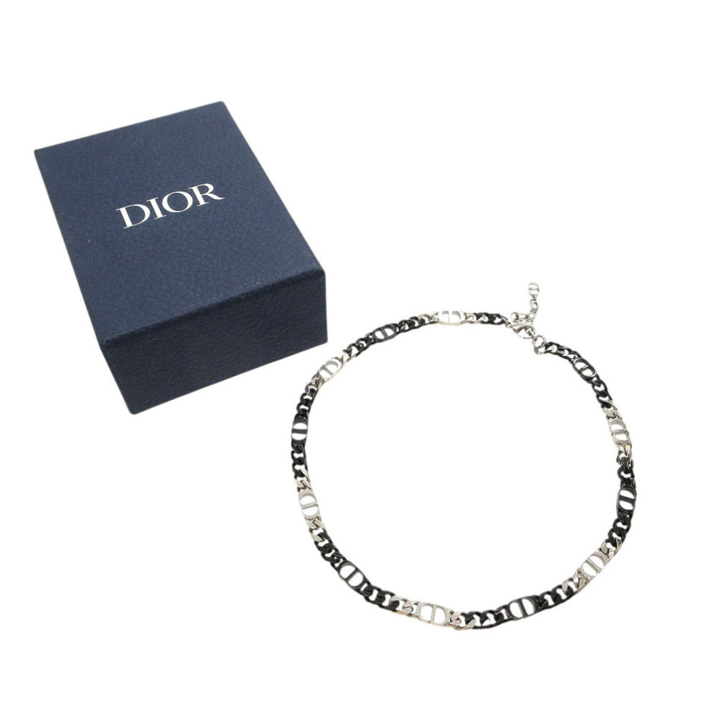 Christian Dior Excellent condition Dior CD ICON chain link bicolor necklace in brass, black and silver, 1717