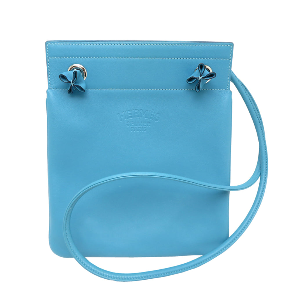Hermes Aline Mini, D stamp, 2019 model, women's shoulder bag, Swift leather, Blue Nord — Like New