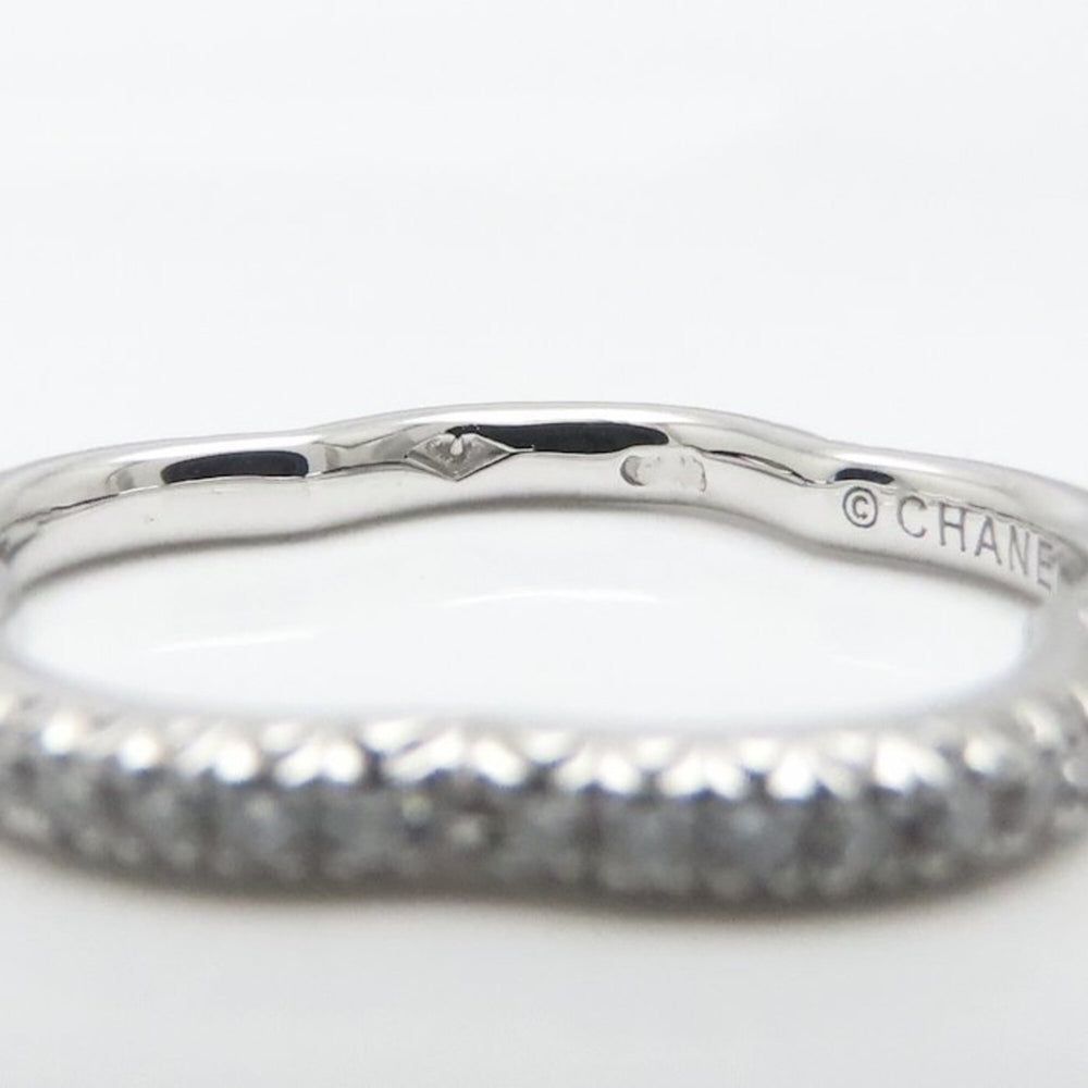 CHANEL Camellia Diamond Eternity Ring, Size #48, 18K White Gold, Women's, J3211 295242 — Like New