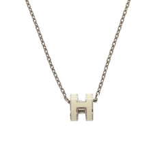 Hermes Pop H Mini White Silver Hardware Necklace Accessory 0295 HERMES — Like New