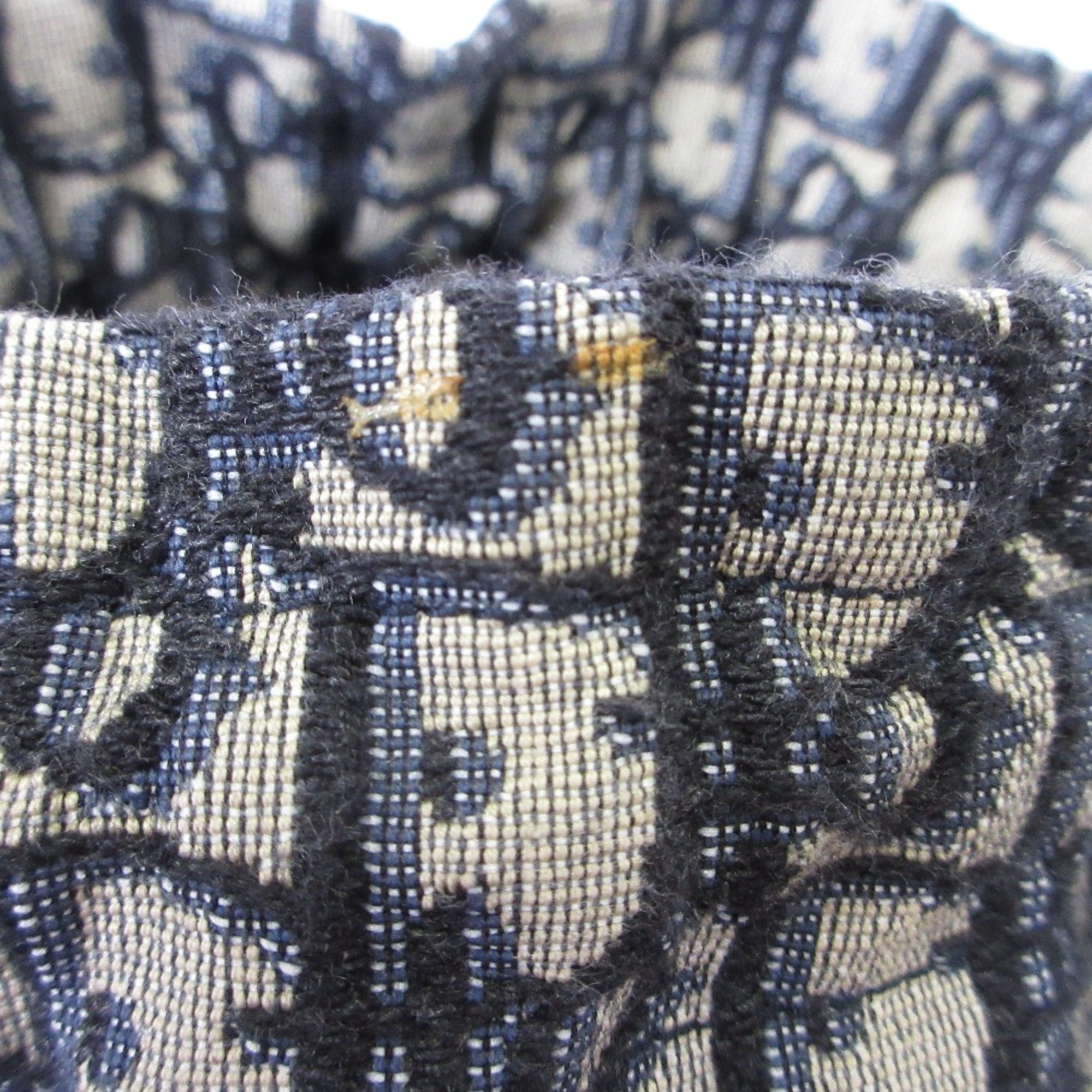 Christian Dior Oblique Wicker Shoulder Bag 63-MA-1200 Navy/Natural Women's — Like New
