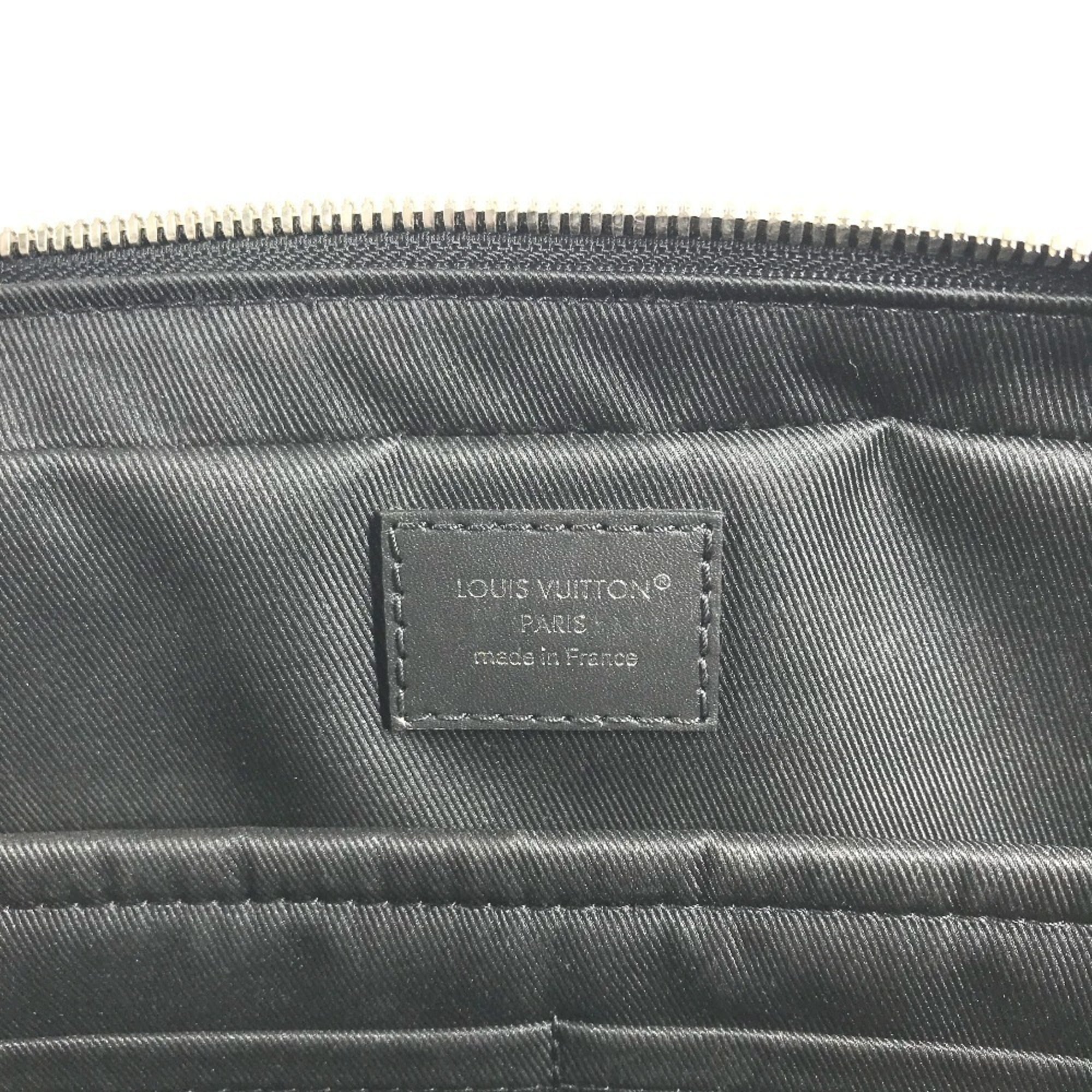 LOUIS VUITTON N40444 Damier Infini Porte Documents Voyage PDV Bag 2-Way Shoulder Handbag Business Leather Men's Women's Onyx Black — Like New