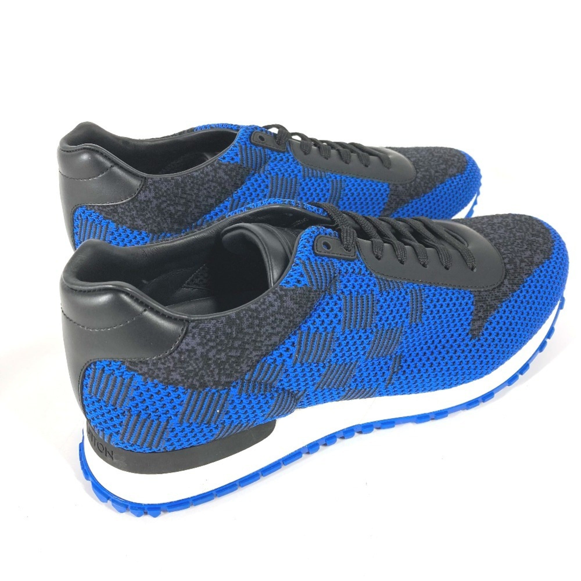 LOUIS VUITTON Damier leather sneakers for men, blue