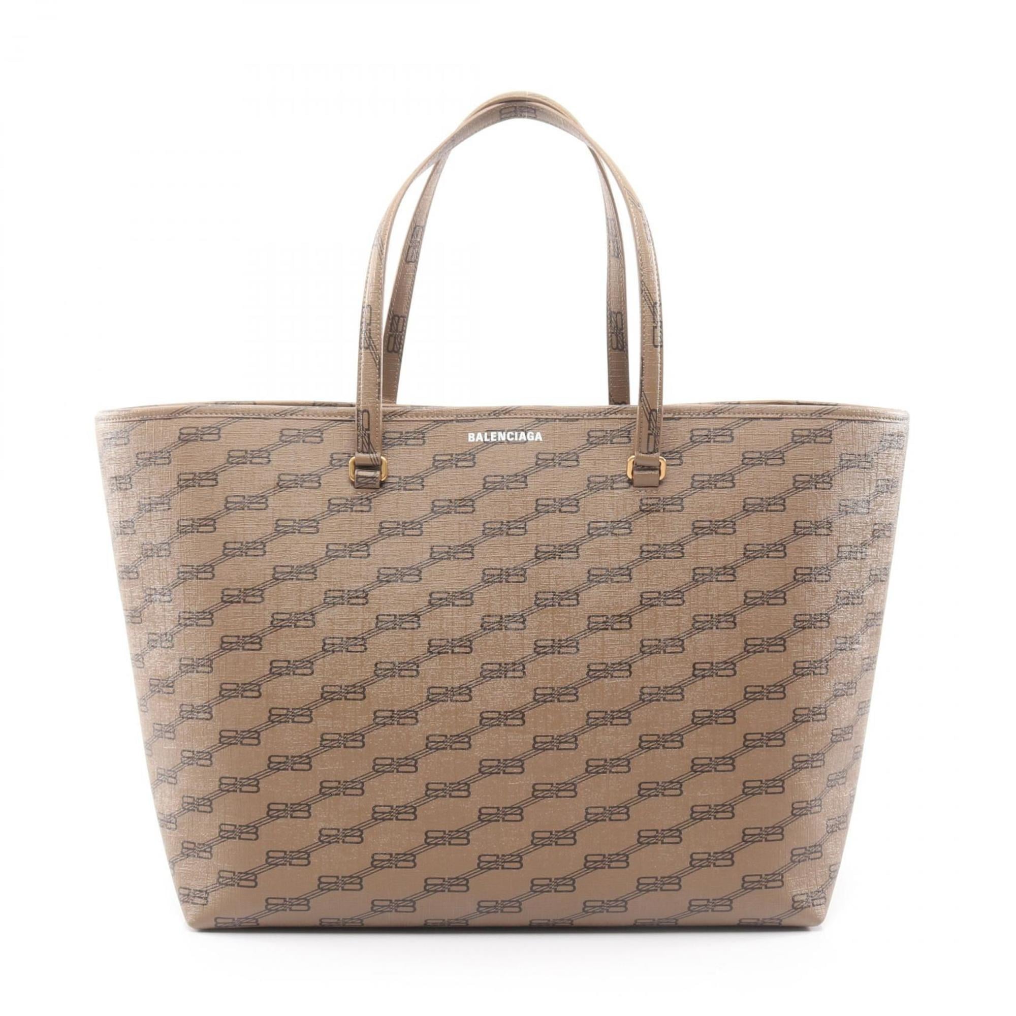 Balenciaga BB Monogram Tote Bag, Coated Canvas, Women's, Gray, 702703