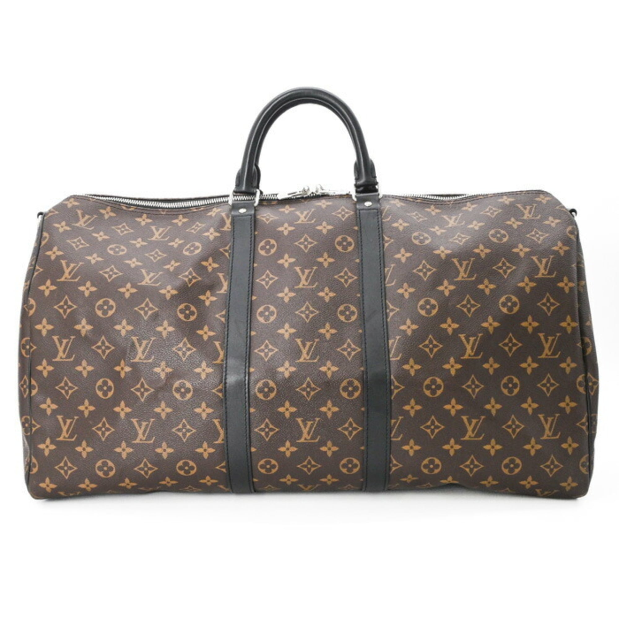 LOUIS VUITTON Louis Vuitton Boston Bag Monogram Macassar Keepall Bandouliere 55 Brown M56714 — Like New