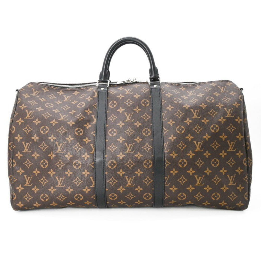 LOUIS VUITTON Louis Vuitton Boston Bag Monogram Macassar Keepall Bandouliere 55 Brown M56714 — Like New