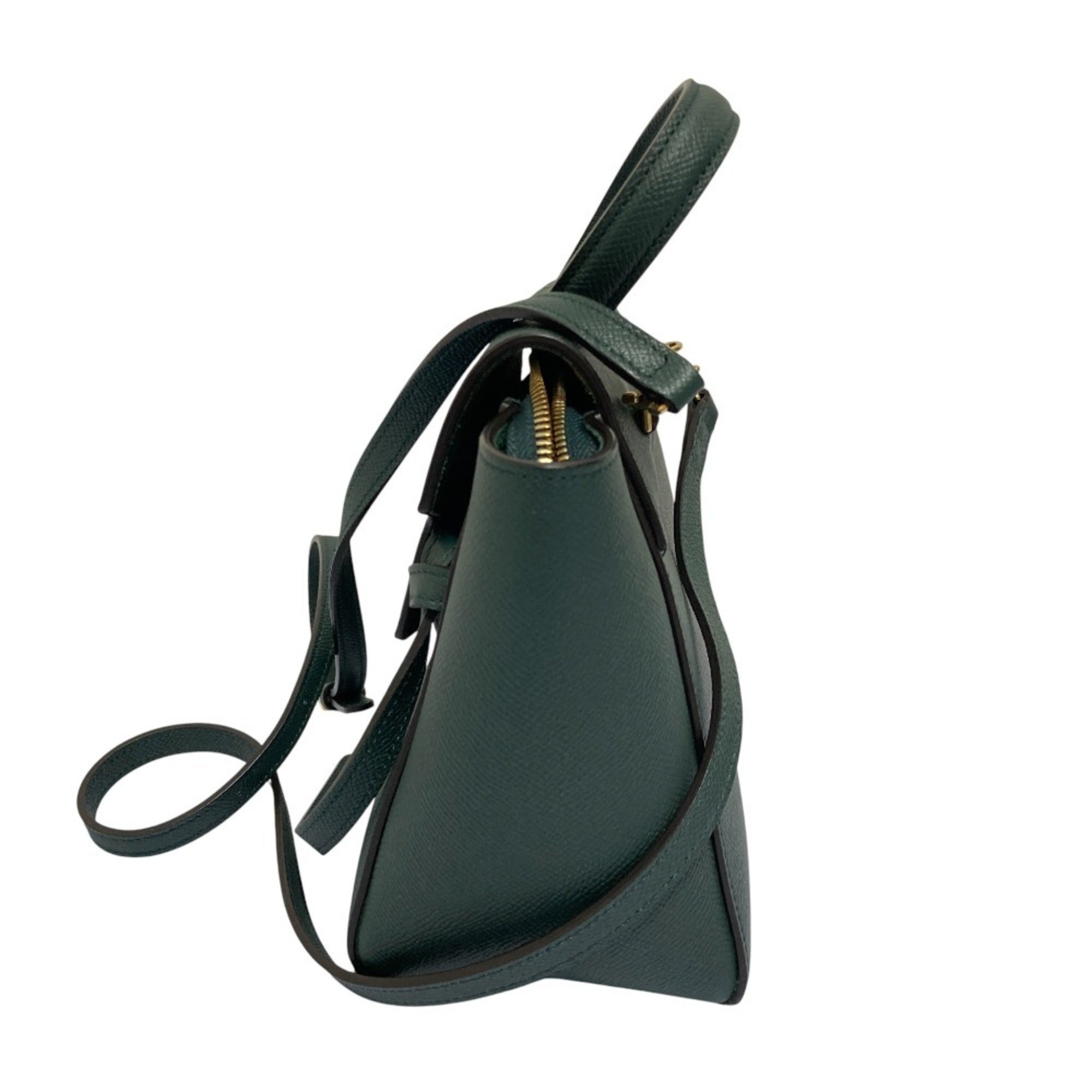 CELINE Nano Belt Bag, 2-Way Shoulder Bag/Handbag, Green, Women's — Like New