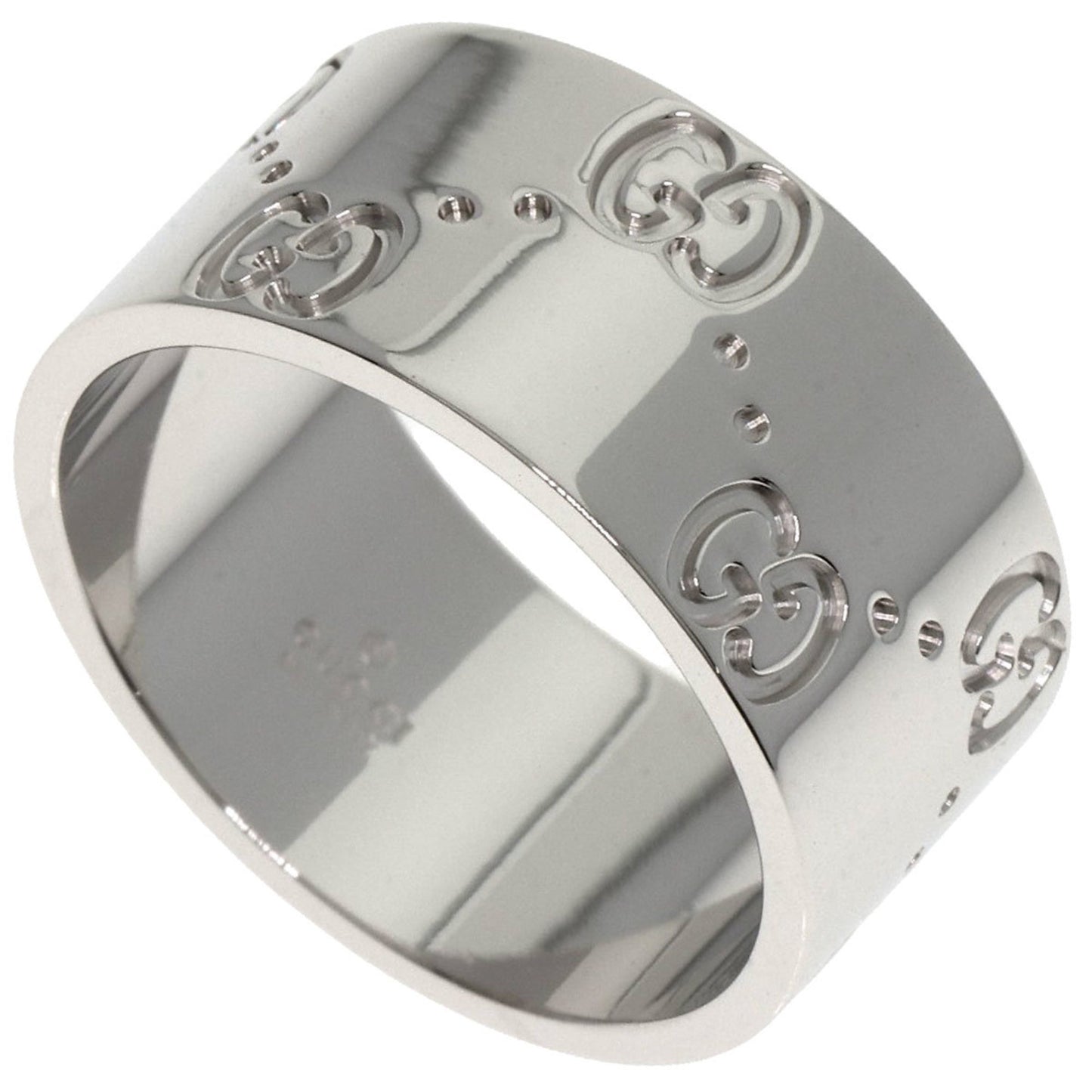 Gucci GG Icon Wide #13 Ring in 18K White Gold for Women
