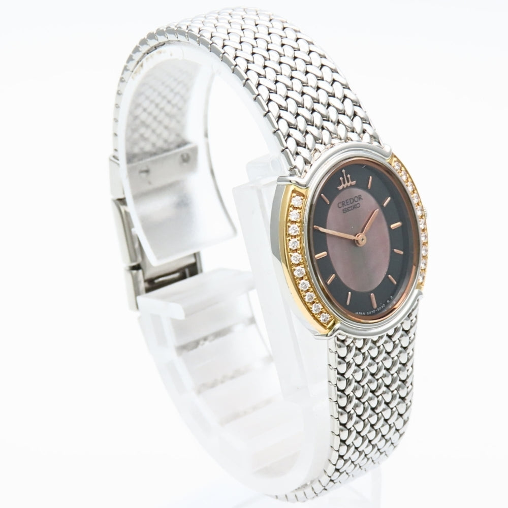 Seiko Credor 5A70-3000 SS K18YG Diamond Shell Women's Watch SEIKO — Good