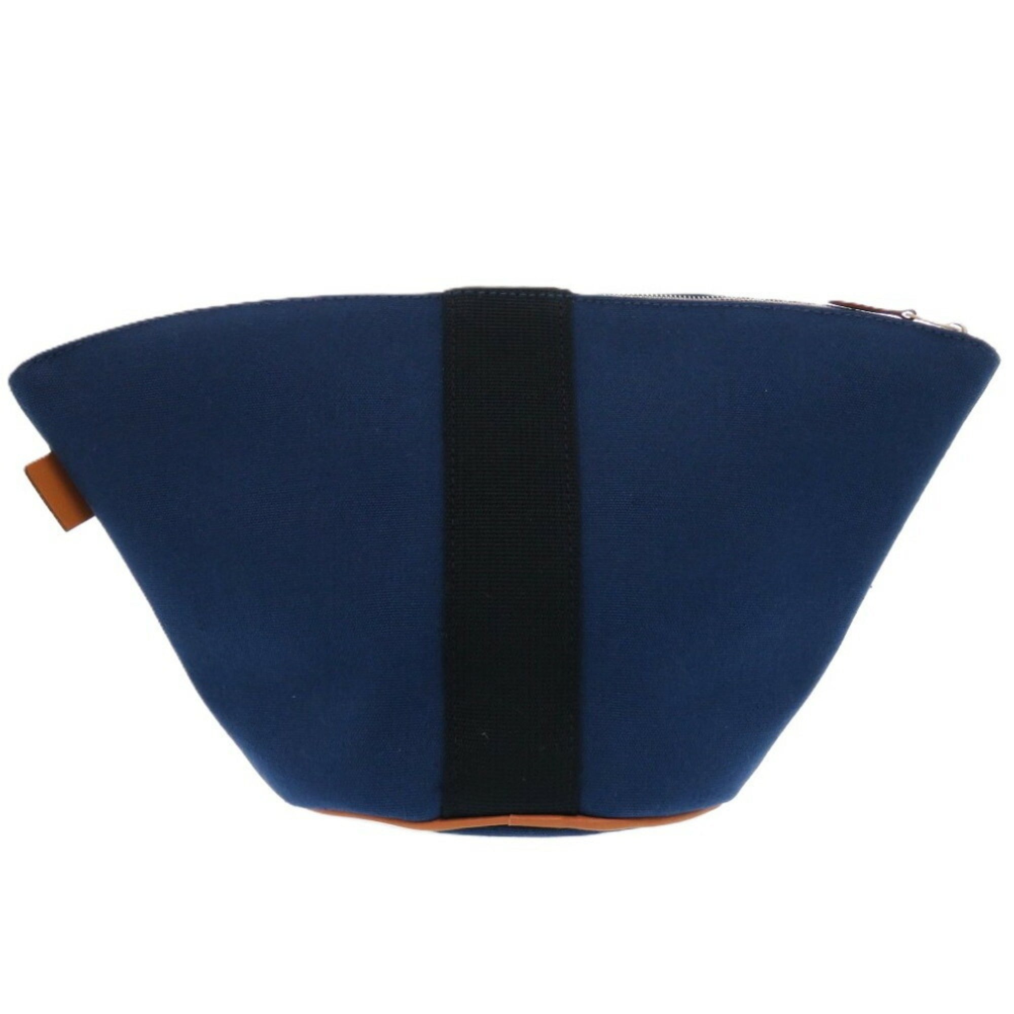 Hermes Like new Hermès Palmire trapezoid pouch, canvas and cotton, CORAIL, indigo blue, 1583 — Like New