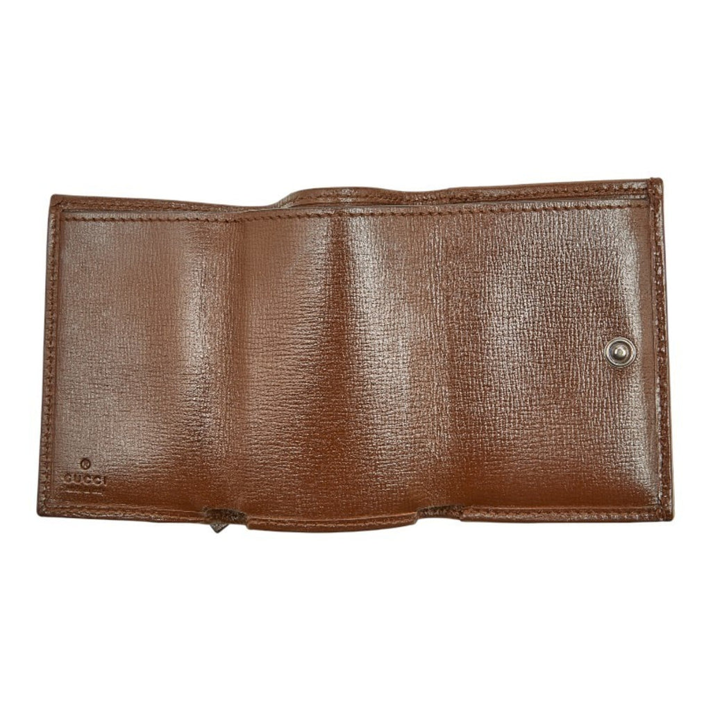 Gucci x Balenciaga The Hacker Project GG Canvas Neo Classic Trifold Wallet 681708 Beige Brown Leather Women's GUCCI