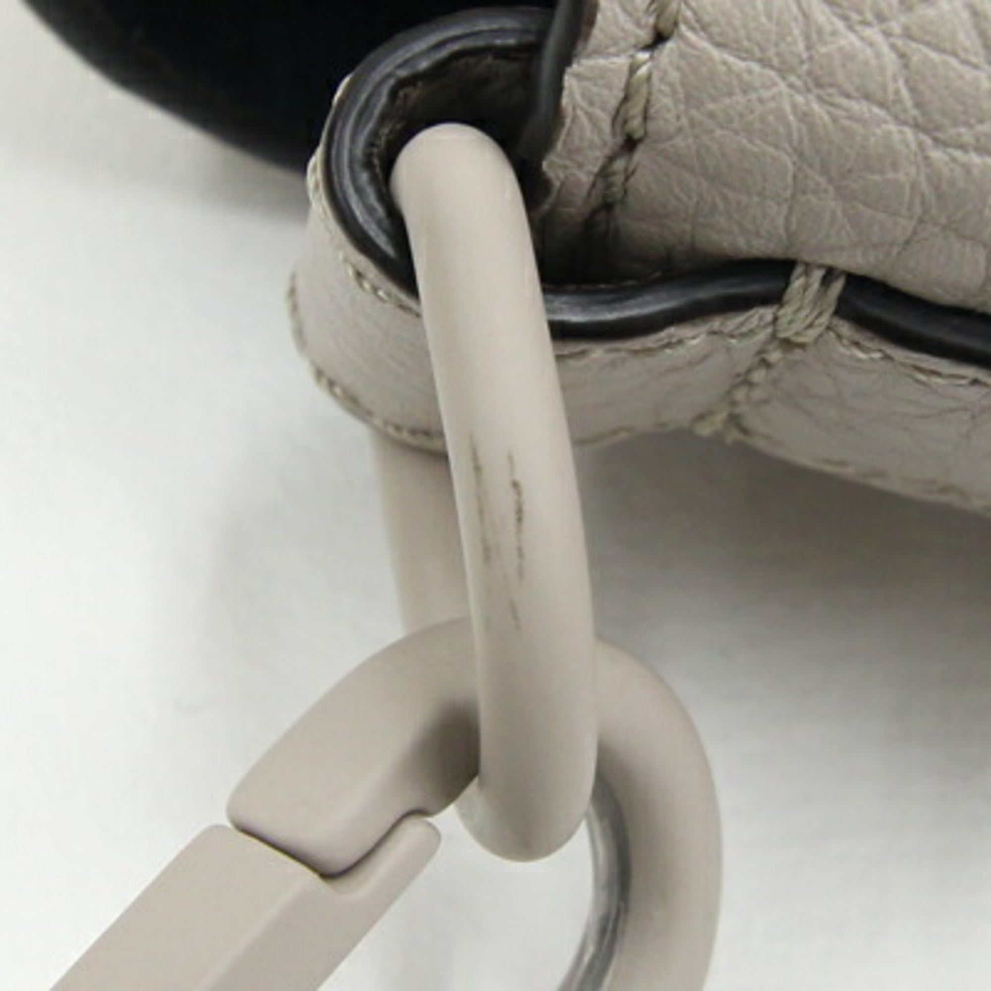 Fendi Shoulder Bag Bucket Medium 7VA537 Greige Leather Women's FF FENDI