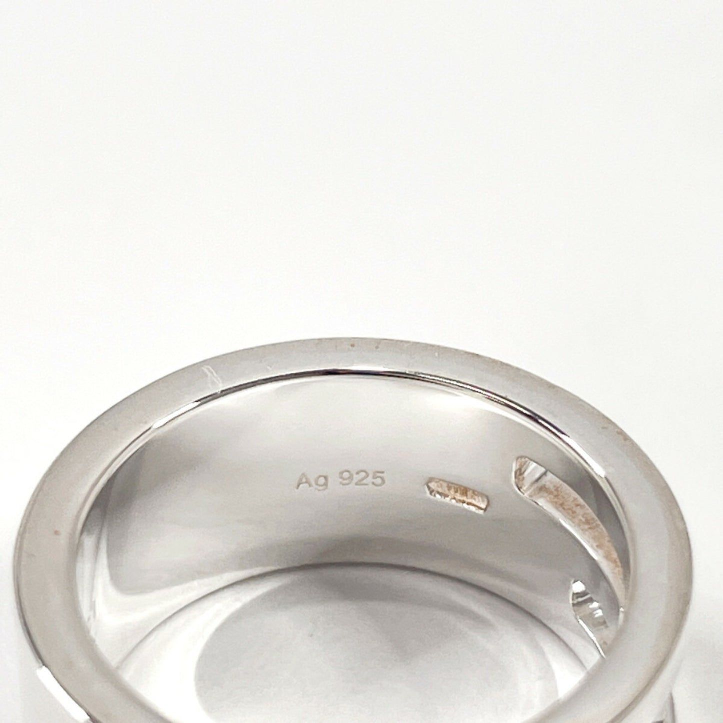 GUCCI Branded Cutout G Ring, 925 Sterling Silver, 7.5mm, Women's