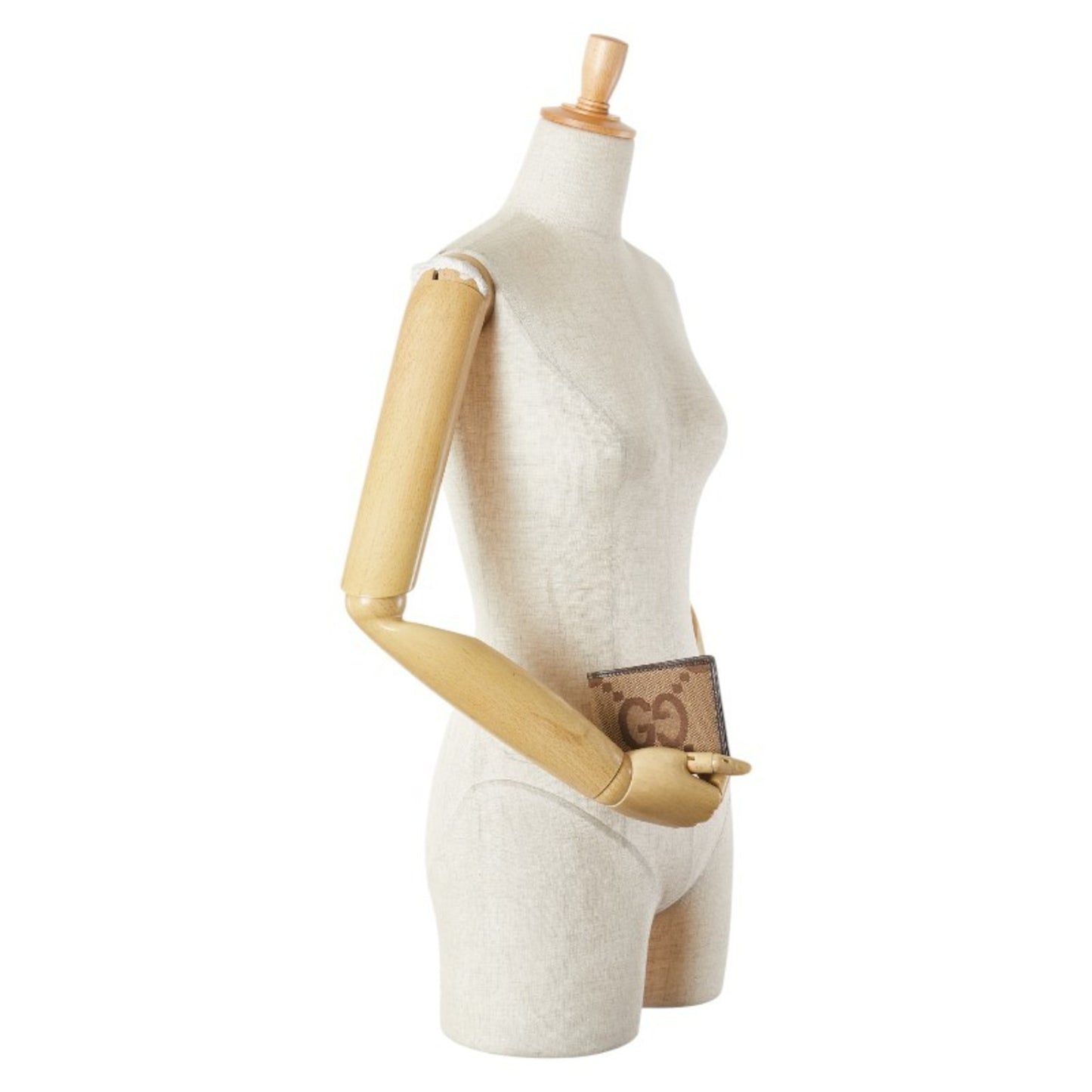 Gucci Jumbo GG Bifold Wallet 699308 Brown Canvas and Leather Women's GUCCI