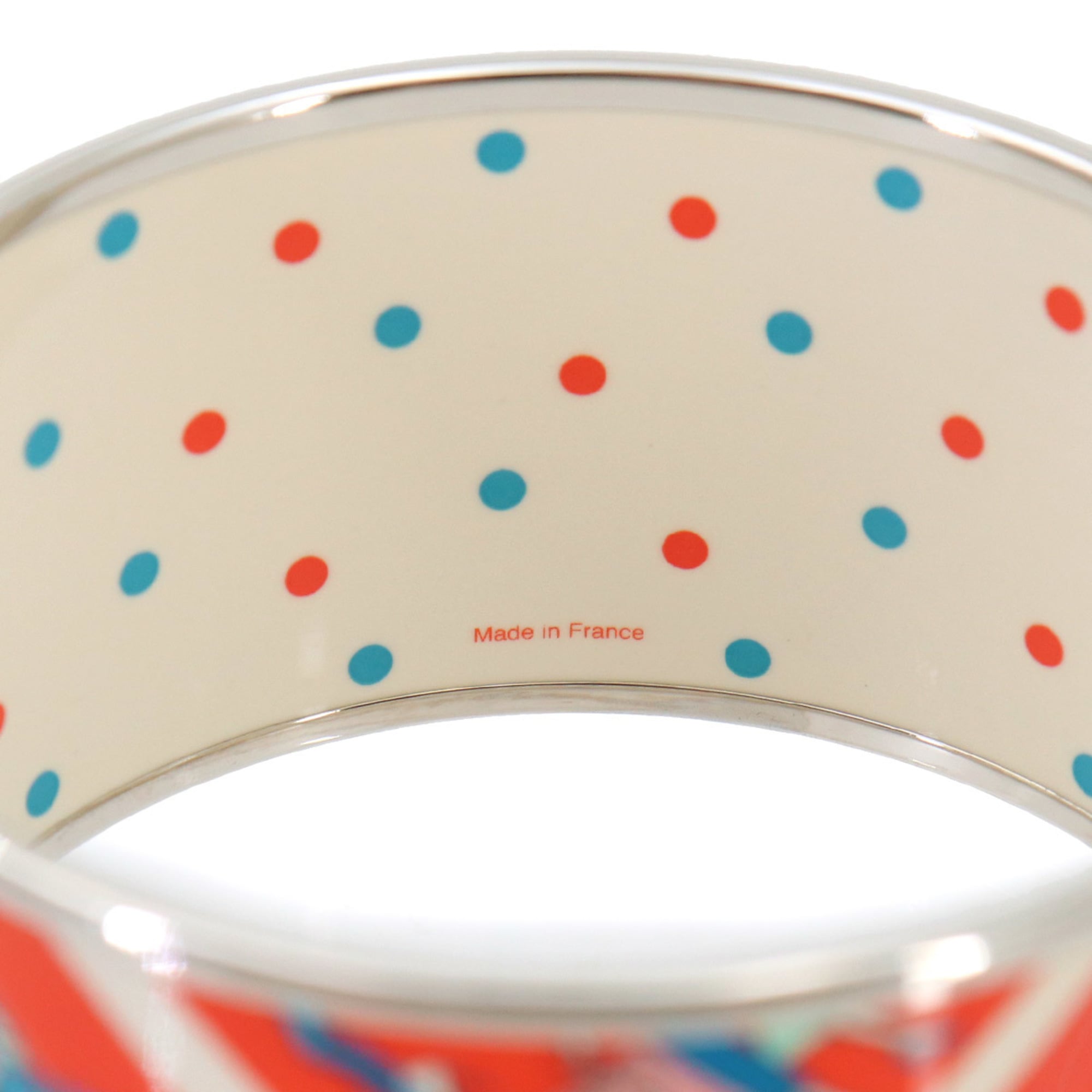 Hermes HERMES Email TGM Bangle Bracelet Orange Silver — New - Store Return