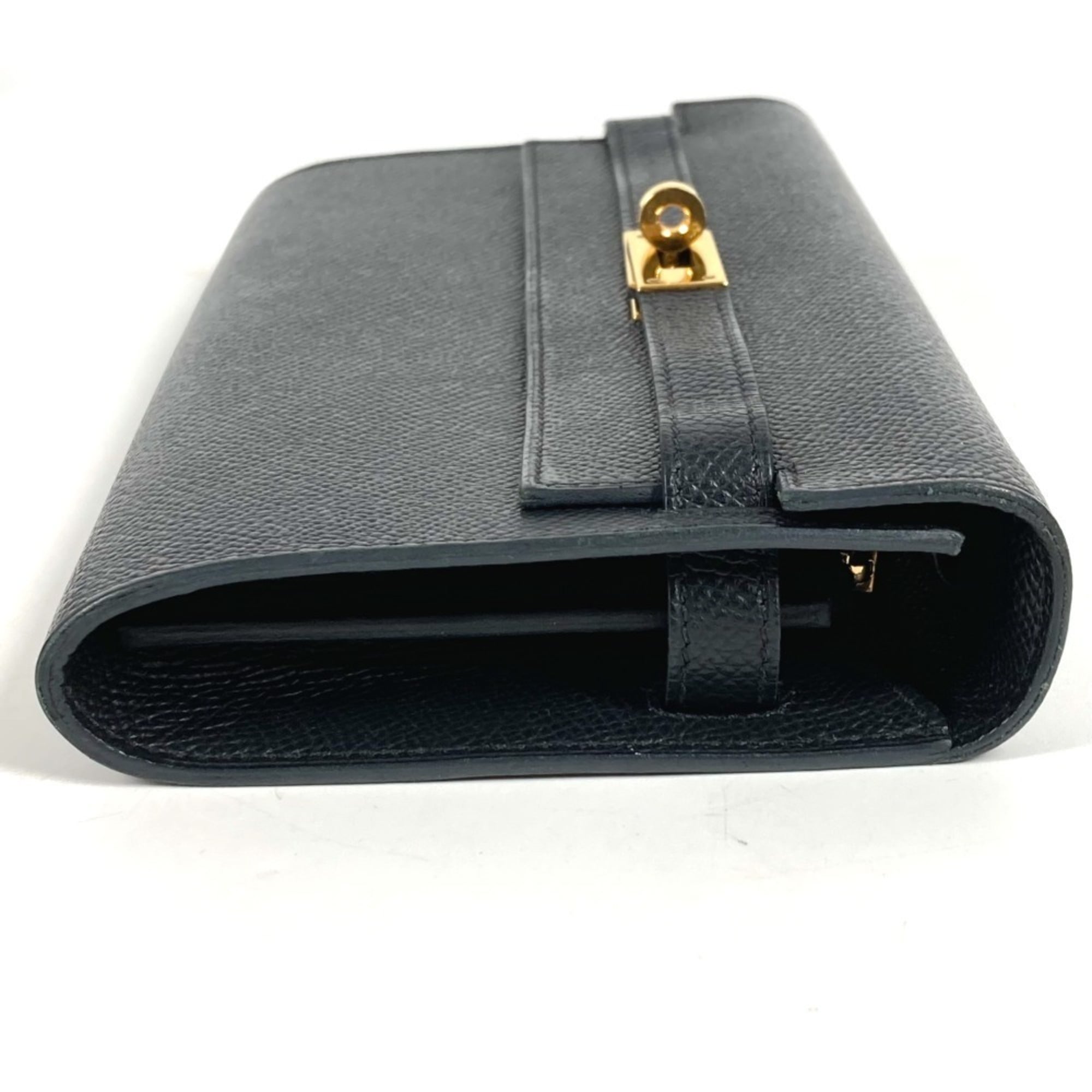 HERMES Hermès Shoulder Wallet Kelly Long To-Go Bag Pochette Epson Men's Women's Black