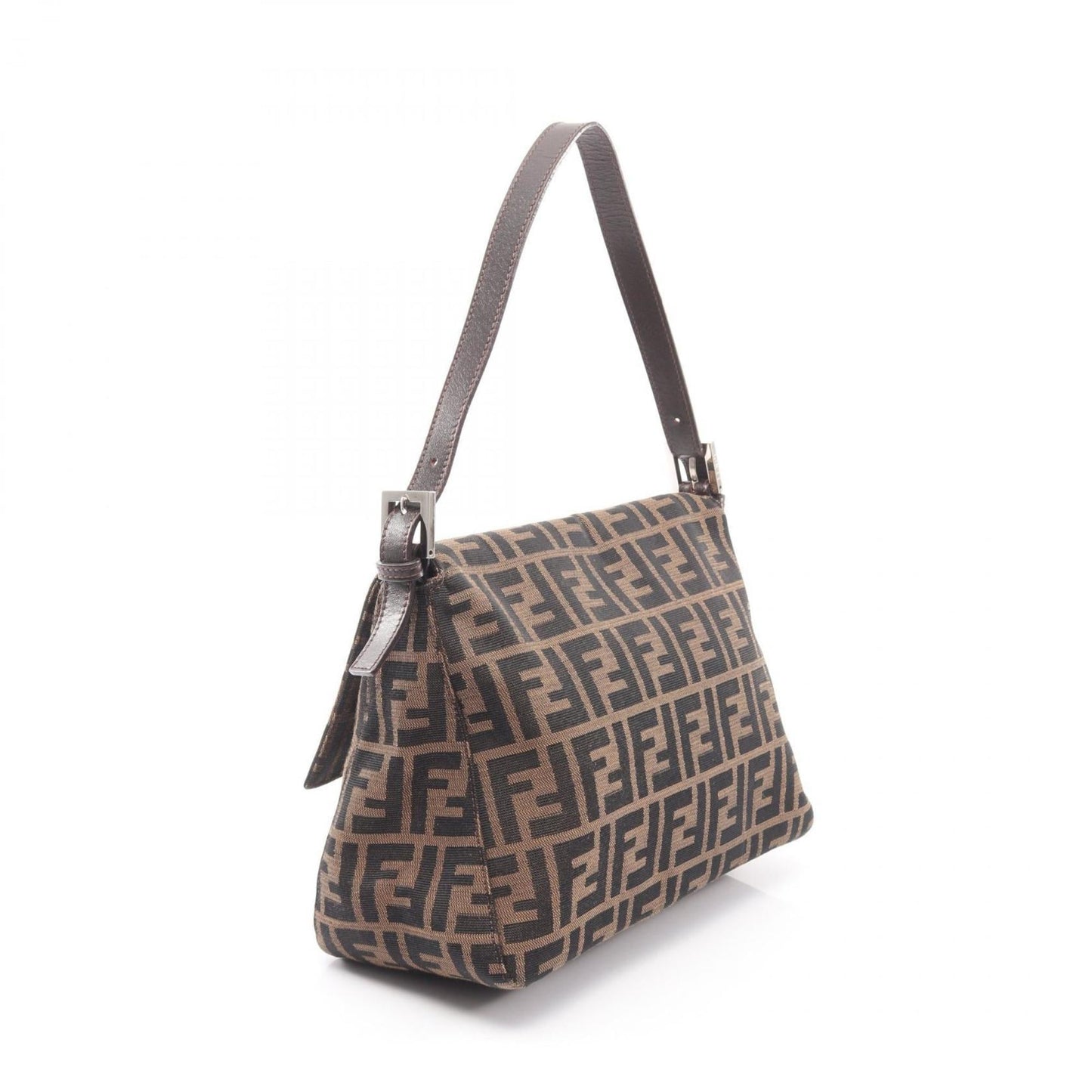 Fendi Mamma Bucket Shoulder Bag, Canvas and Leather, Women's, Brown Black