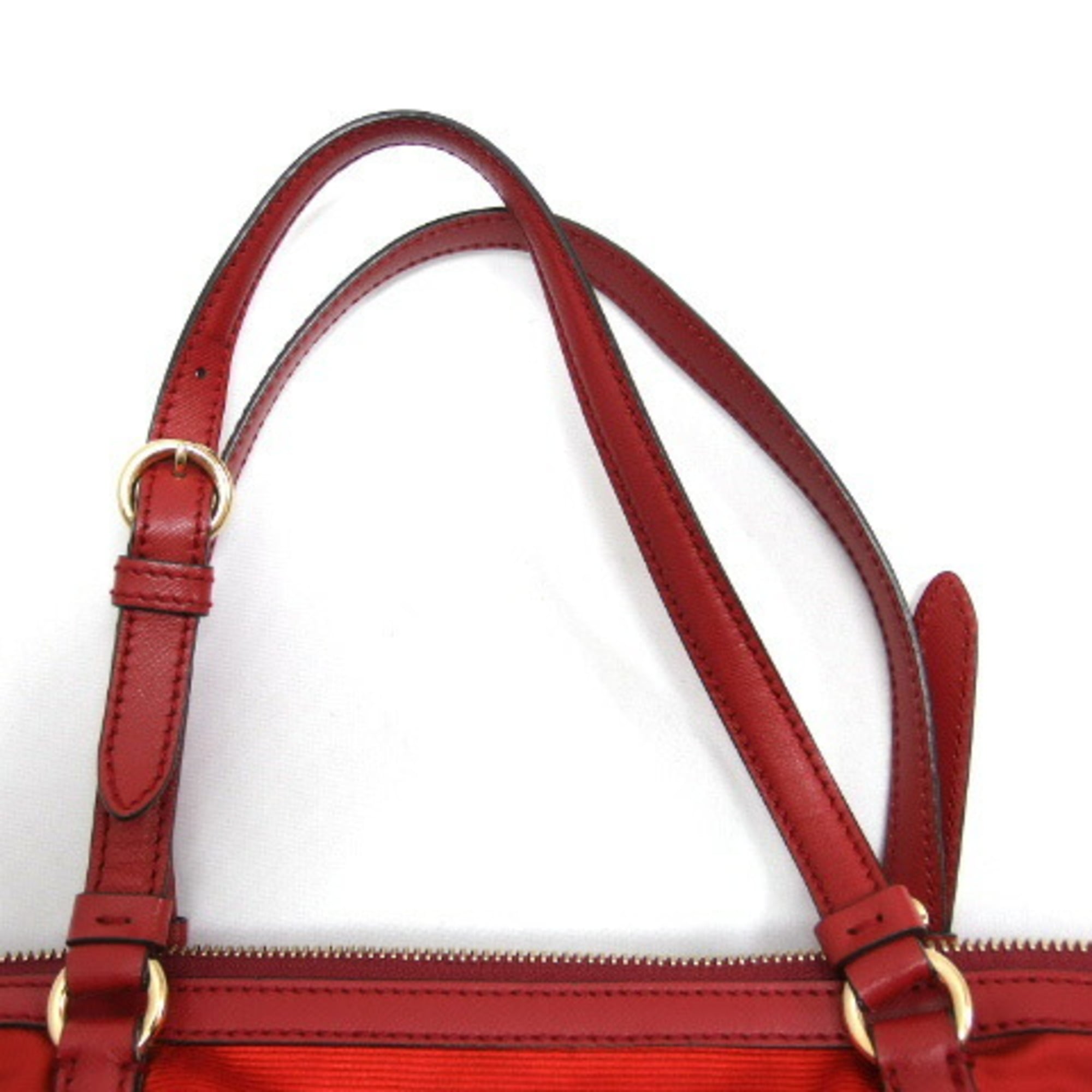 Salvatore Ferragamo Vara Ribbon Nylon Tote Bag Red