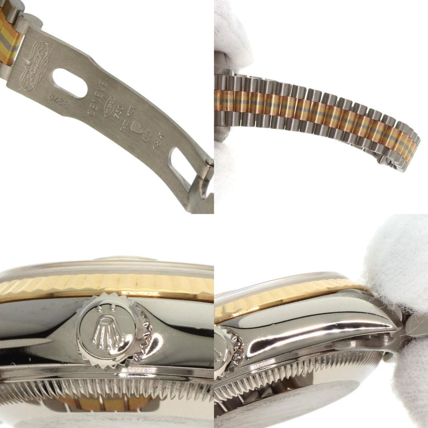 Rolex 69179BIC Datejust 10P Diamond Tridor Watch 18K White Gold 18KYG Ladies ROLEX