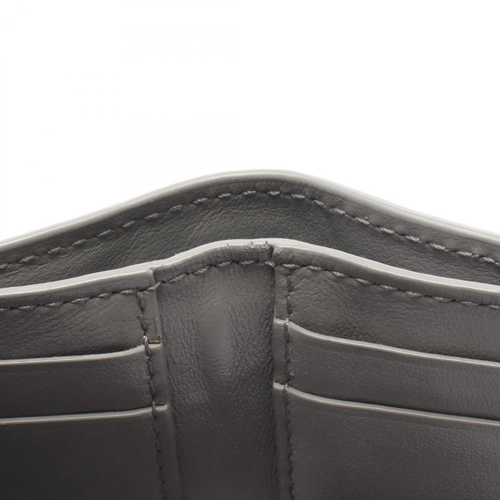 Bottega Veneta Intrecciato Tri-fold Wallet, Leather, Women's, Gray