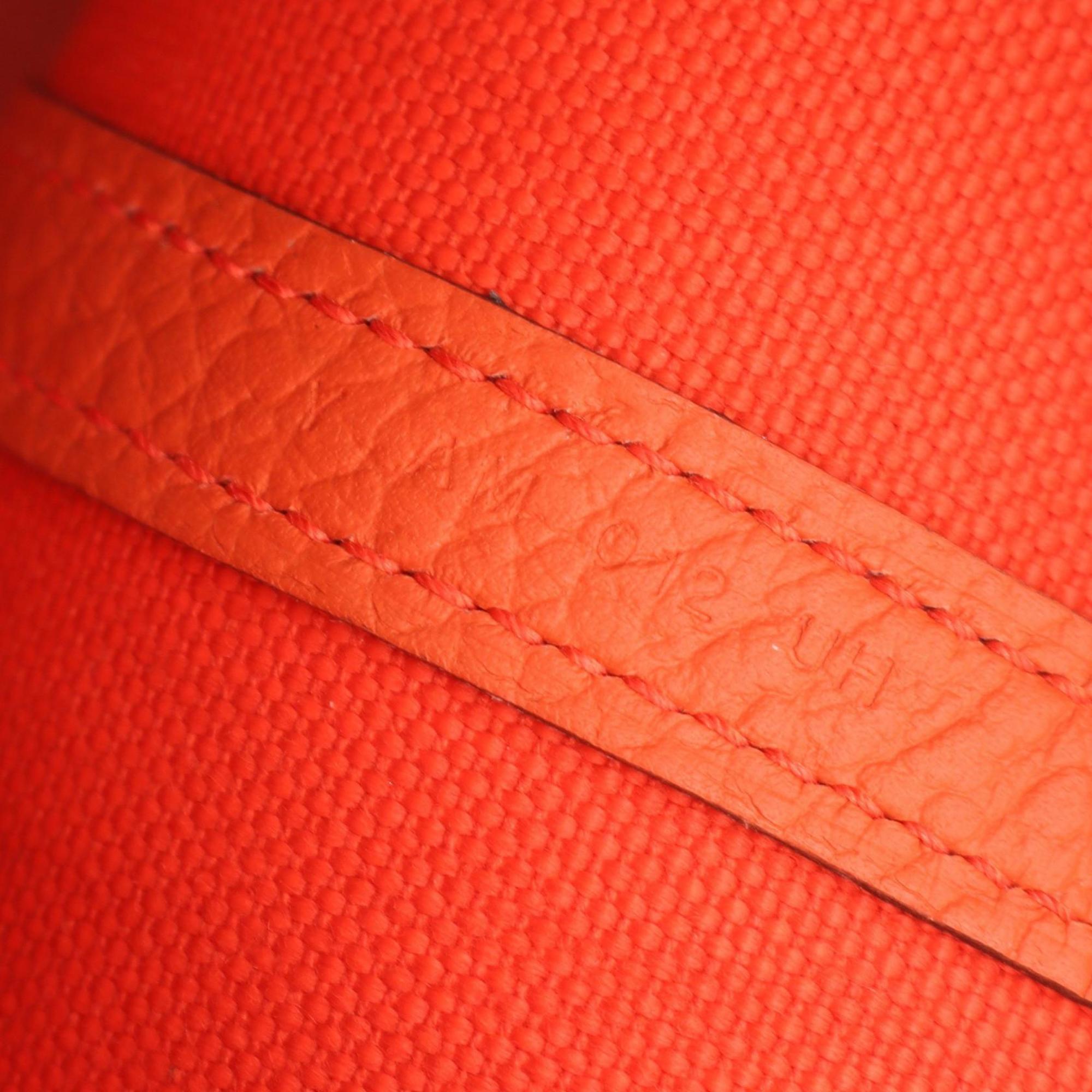 Hermes Hermès Garden Party TPM Tote Bag, Canvas and Leather, Toile Militaire Negonda, Women's, Orange