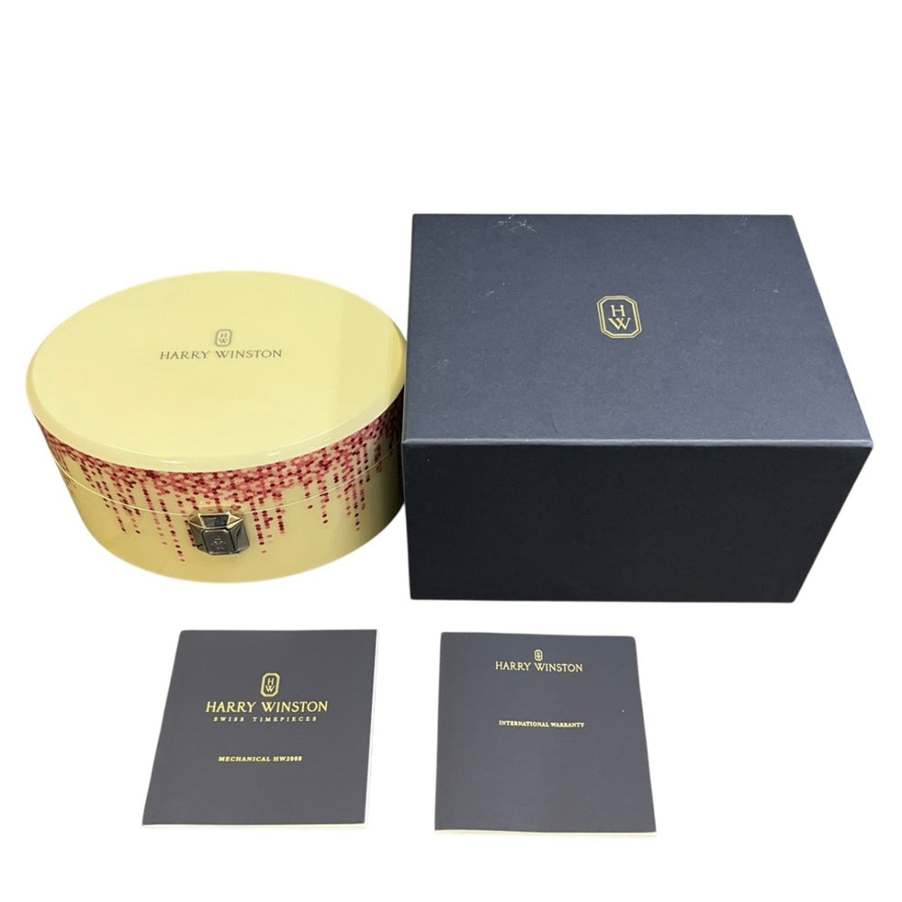Harry Winston Midnight Diamond Stalactite Watch, Total Weight 64.7g, 18K Gold, Genuine Leather Strap, Automatic Movement, Mother-of-Pearl Dial, MIDAHM36WW001 — Very Good