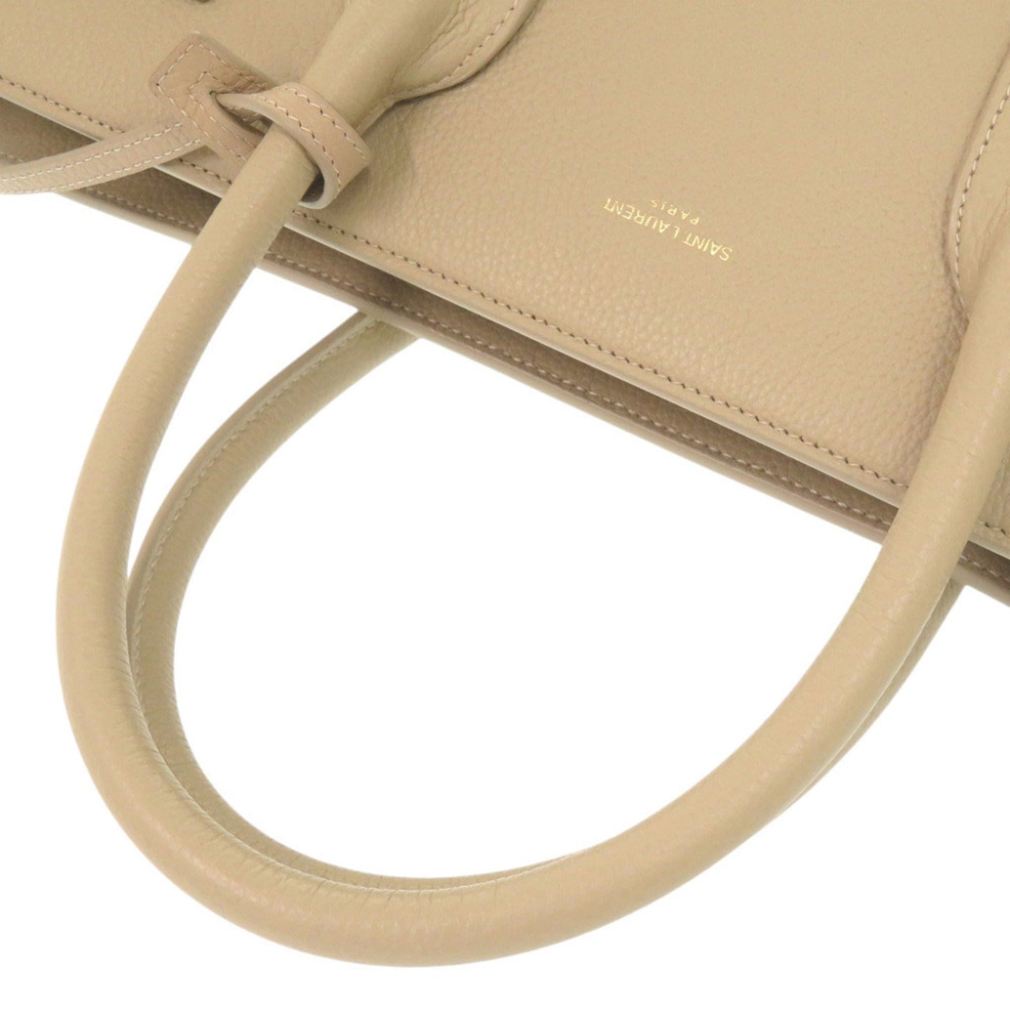Yves Saint Laurent Saint Laurent Paris Sac de Jour Medium Leather Beige 2-Way Handbag Shoulder Bag Tote 0153 SAINT LAURENT PARIS — Like New