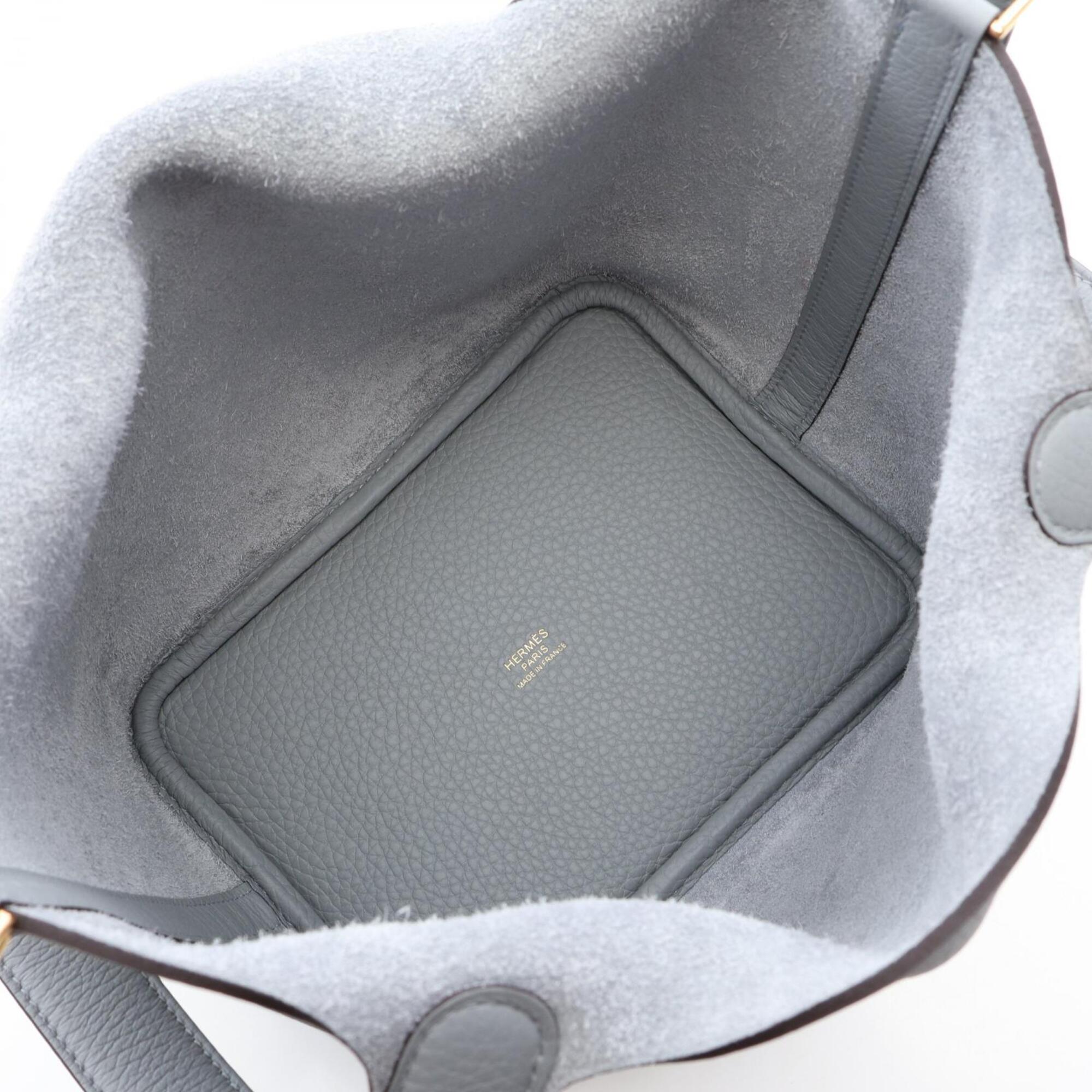 Hermes Picotin Lock PM Gris Pantin Handbag, Taurillon Clemence Leather, Women's, Blue — New - Store Return