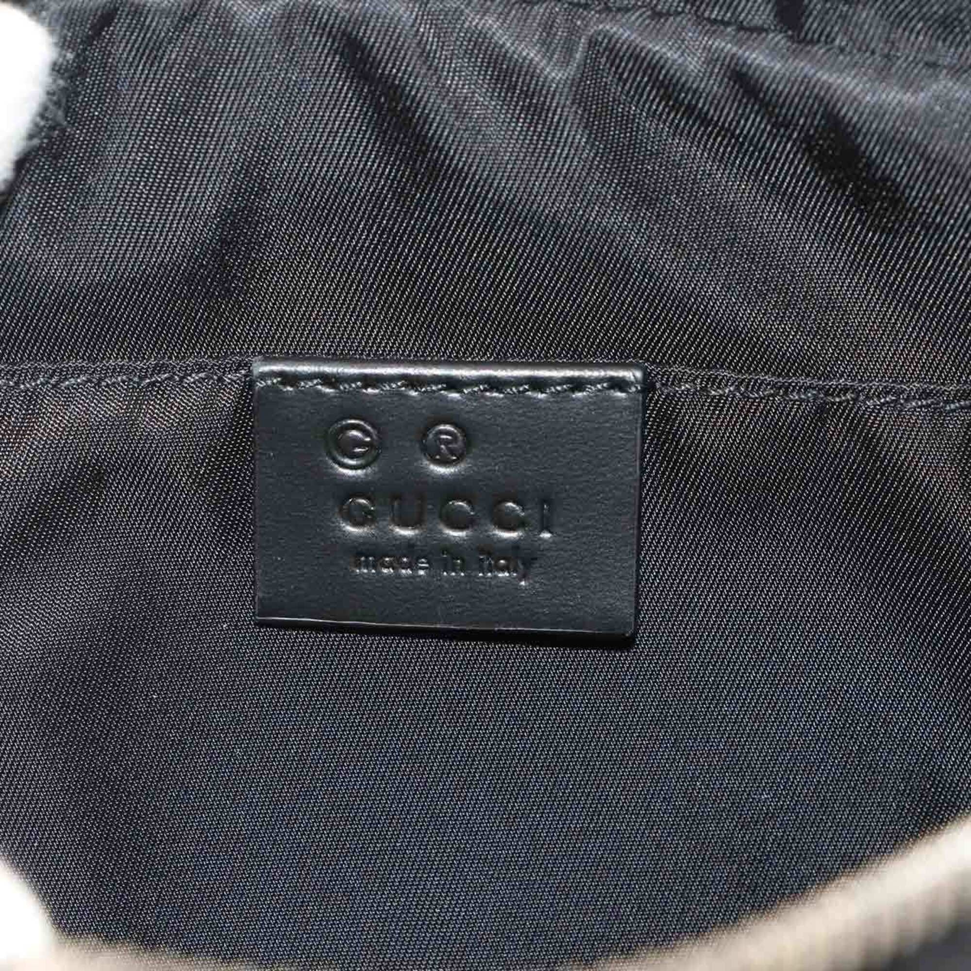 Gucci Sherry Line Body Handbag, Canvas and Leather, Black, 630919, Silver Hardware, Web Stripe Belt Bag — New - Store Return