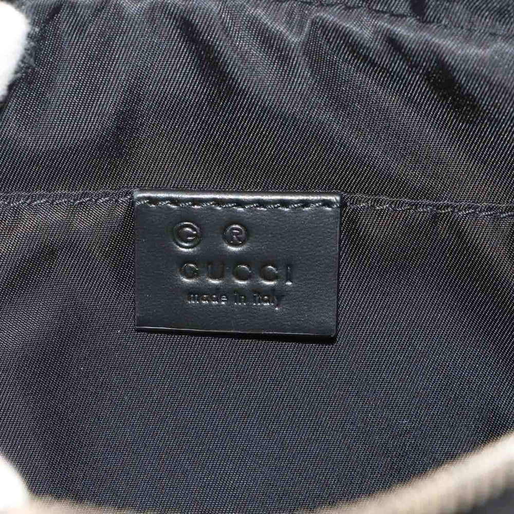 Gucci Sherry Line Body Handbag, Canvas and Leather, Black, 630919, Silver Hardware, Web Stripe Belt Bag — New - Store Return