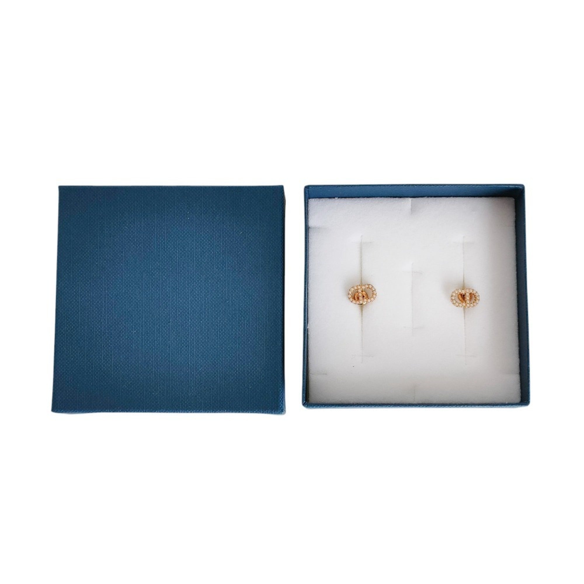 Christian Dior Clair D Lune Pearl Stud Earrings, Gold, Women's, Luxs, Pre-owned Brands — Like New