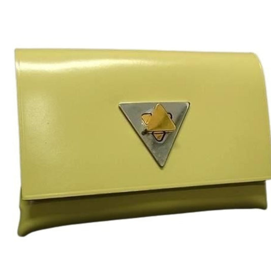 BOTTEGA VENETA Triangle Wallet/Coin Case 651446 Pastel Yellow Leather Turn Lock for Men and Women