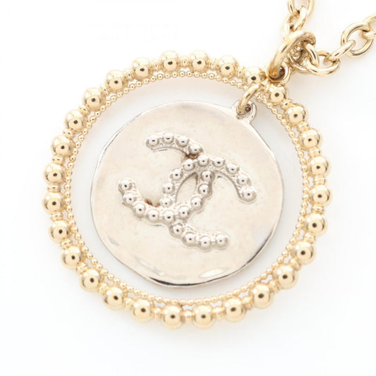 CHANEL Coco Mark Necklace Jewelry GP (Gold Plated) Women's Gold and Silver