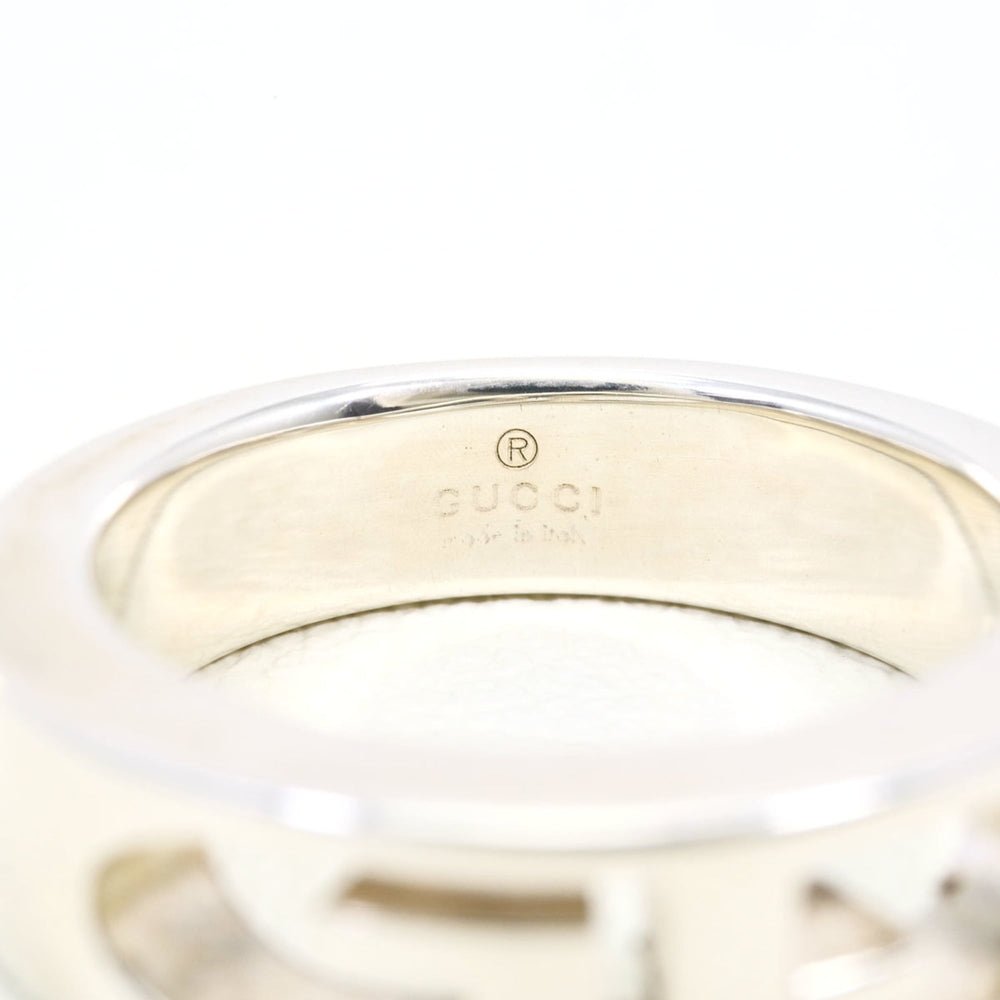 Gucci Double G Logo Silver Ring, Total Weight 6.2g, Like New Condition — Like New