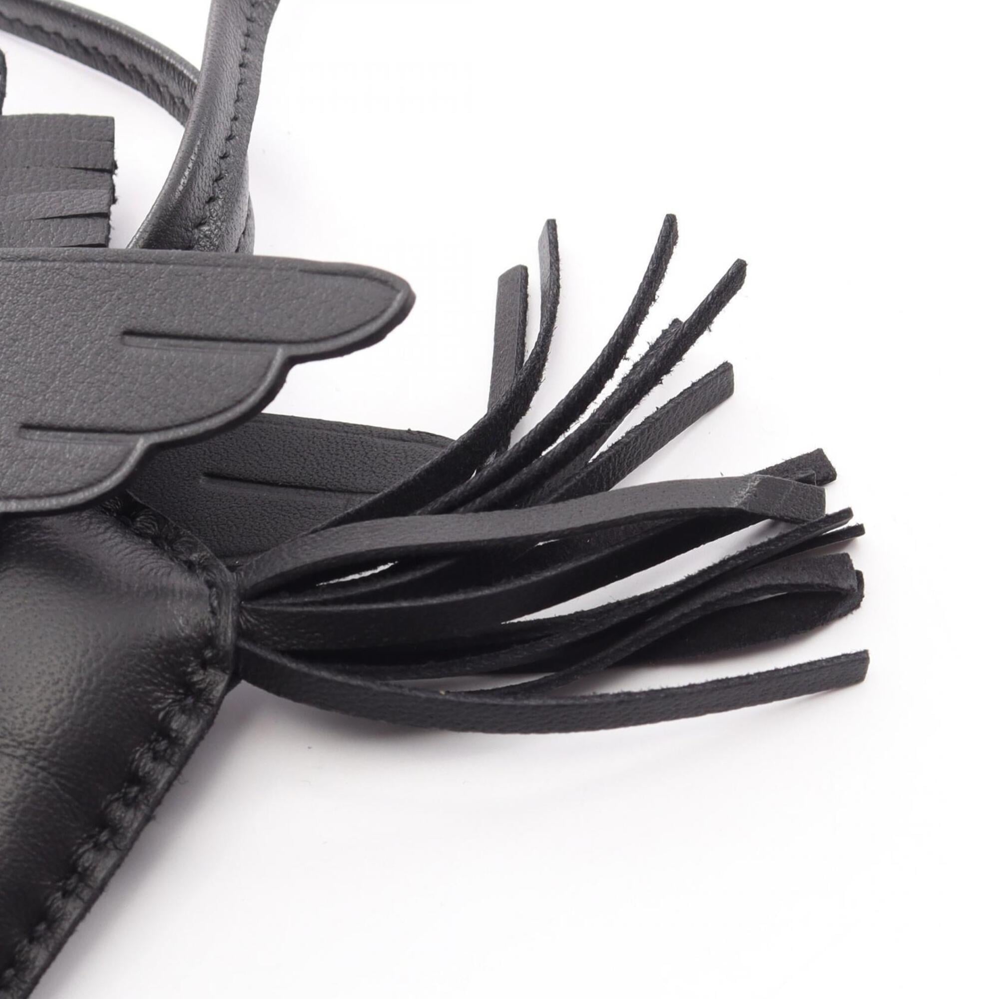 Hermes Rodeo Pegasus PM So Black Charm Accessory Agneau Milo Veau Swift Leather Women's — New - Store Return