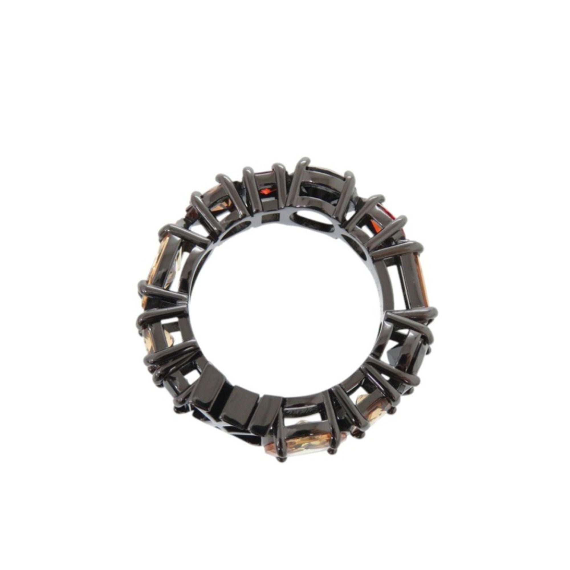 Like new Louis Vuitton M1202L metal ring with colored stones and black accents, model LV 1243 — Like New