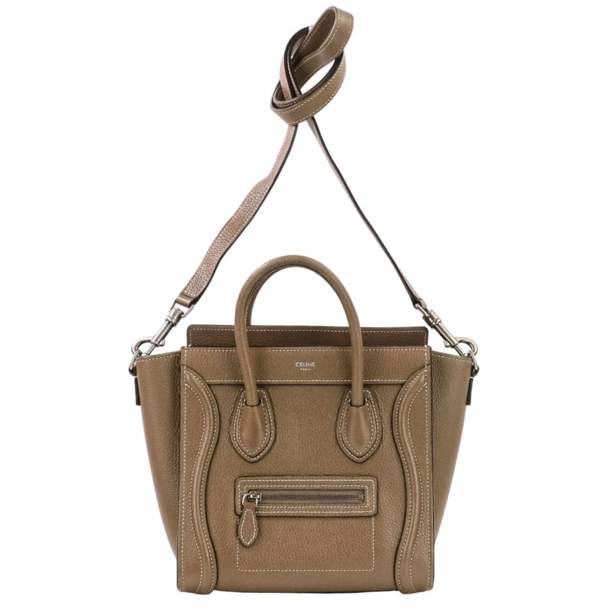 Excellent condition Celine Luggage Nano Shopper 2-way bag in brown. Women's. Luxs Pre-owned Brand — Like New