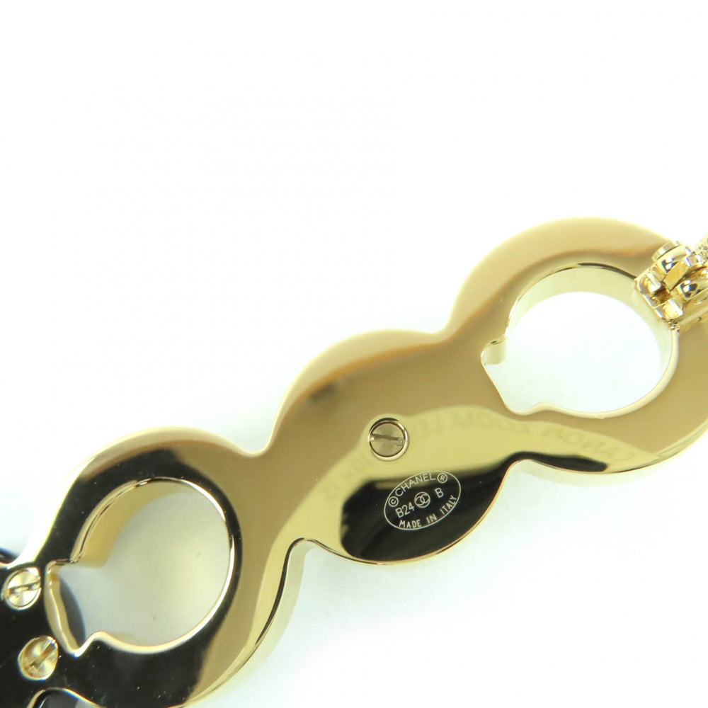CHANEL B24B Coco Mark Brooch with Faux Pearls, Black and Gold, Box, Made in Italy, Women's — Like New