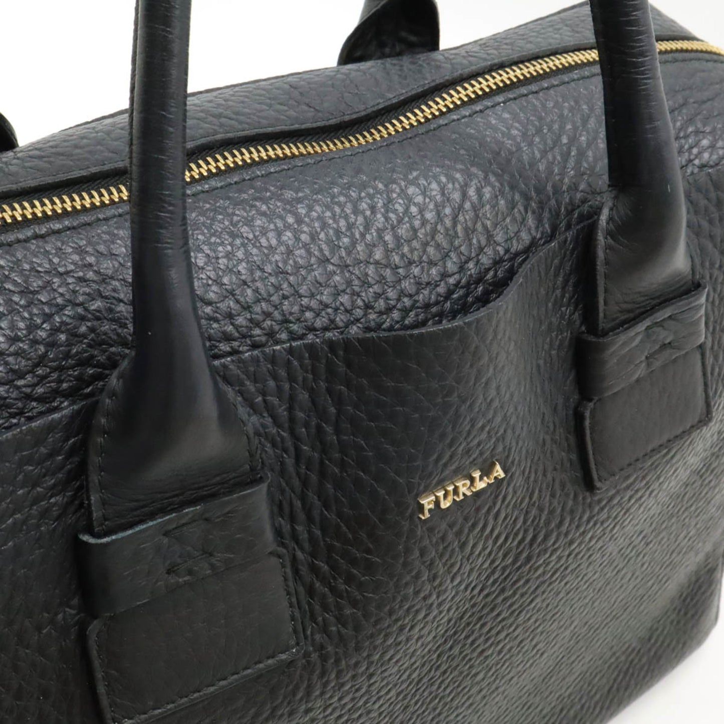 FURLA Capriccio handbag, tote bag, shoulder leather, dark grey