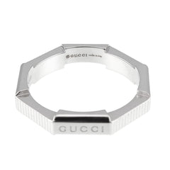Gucci Link to Love Ring #13, 18K White Gold (750) — Like New