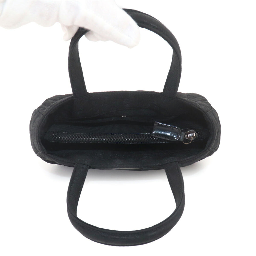Christian Dior Trotter Mini Handbag, Nylon Leather, Black with Silver Hardware — Like New