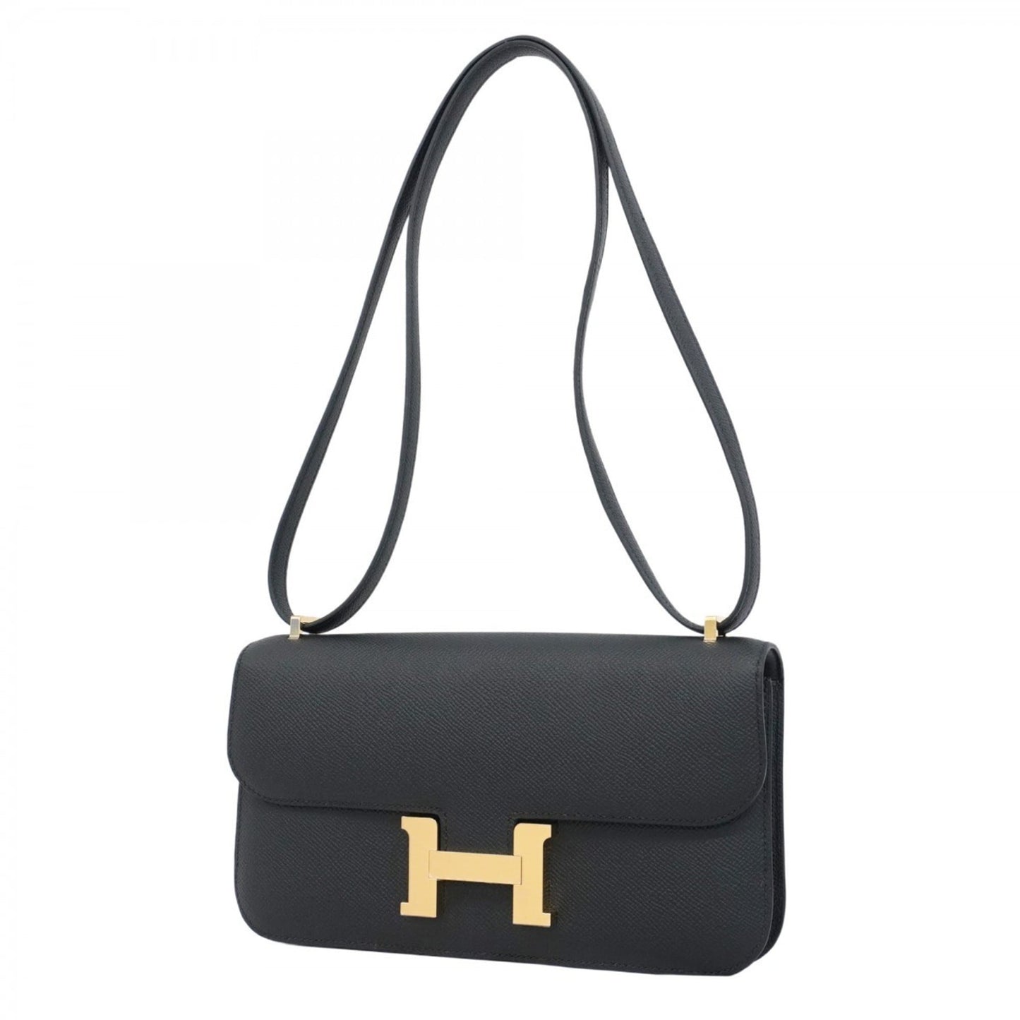 Hermes Hermès Constance Elan Shoulder Bag, Epsom Leather, Black, Double Stamp, Women's