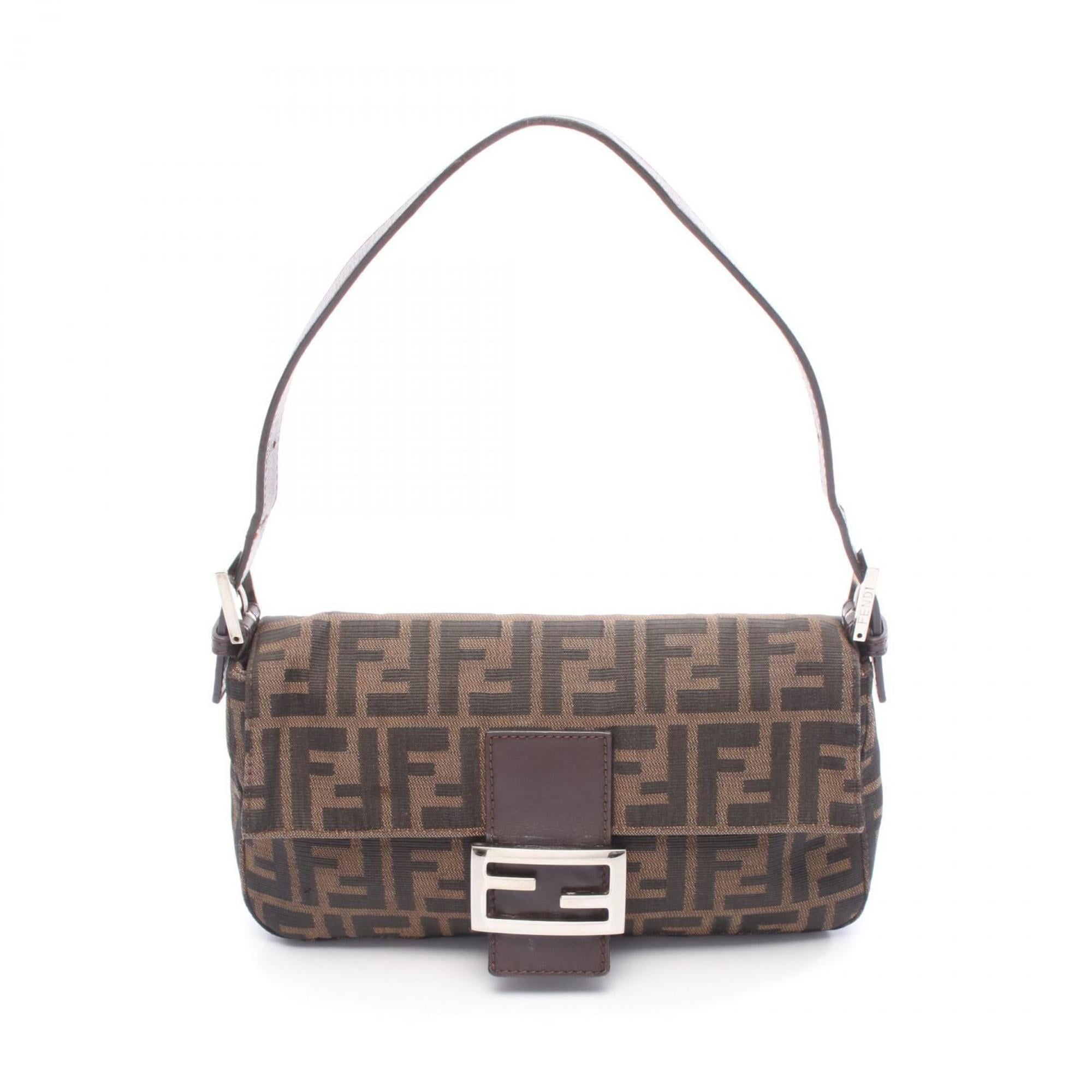 Fendi Mamma Bucket handbag, canvas and leather, women's, brown